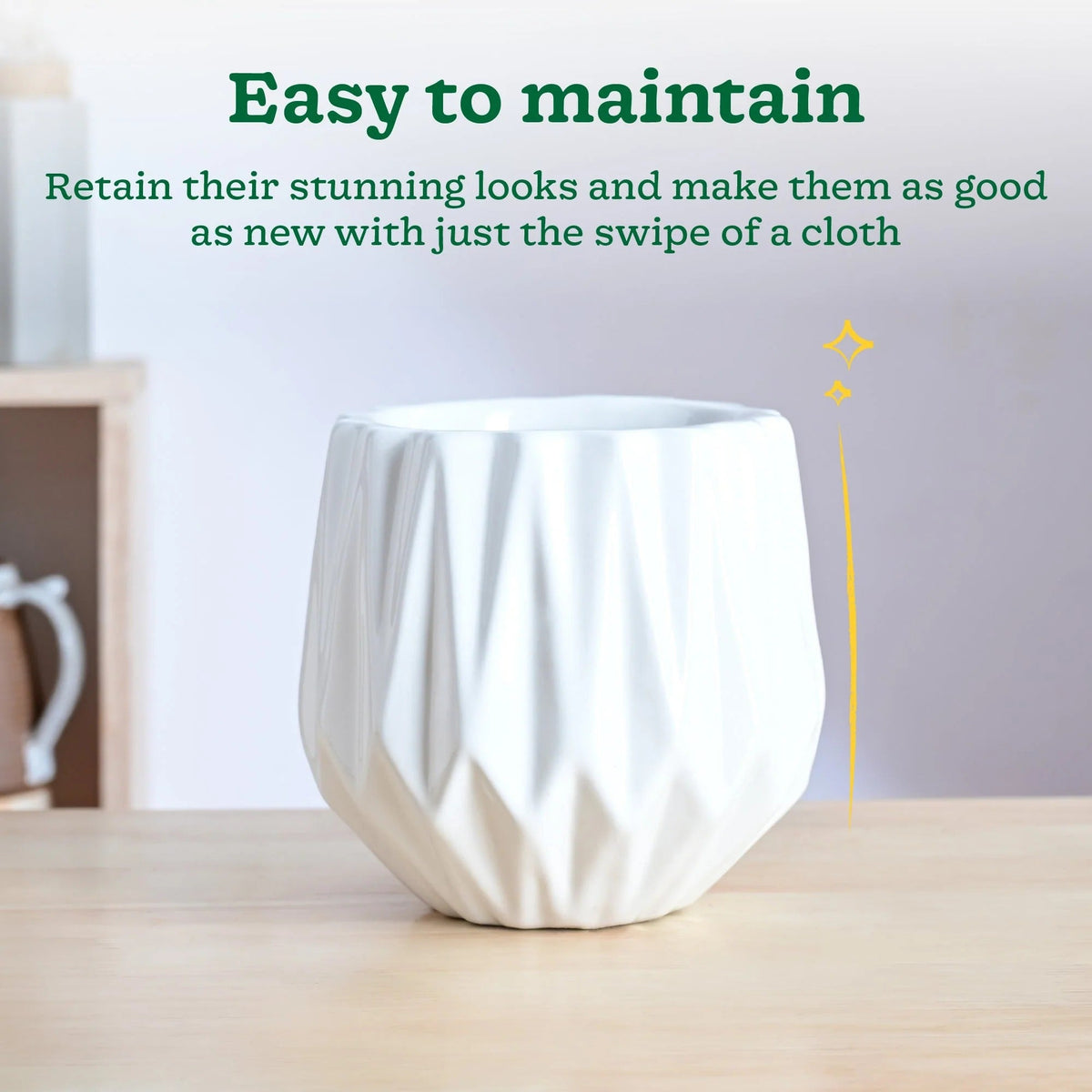 Modern Geometric Ceramic Planter Pot – Decorative Indoor Flower Pot for Home & Office